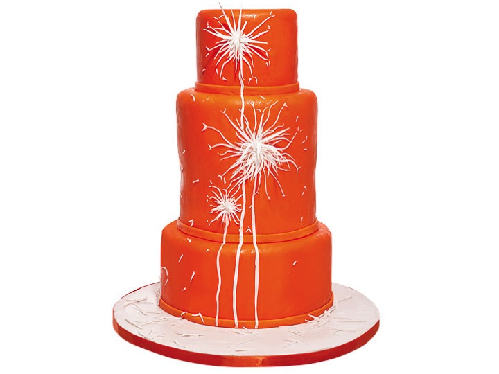 For a modern fun flirty weddingSummer Outdoor Dandelion Cake